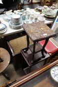 A piano stool; a side table; and a Liberty style s