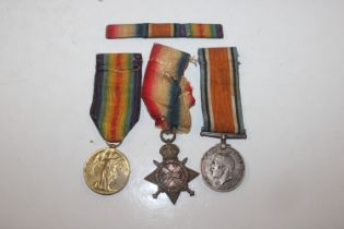 A group of three WWI medals to 14575 Pvt P. C. Bloice Suffolk Regiment