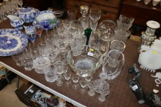 A large quantity of various table glassware