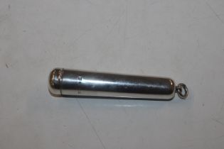 An antique silver cheroot holder case, Hallmarked