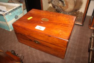A Victorian walnut sewing or trinket box