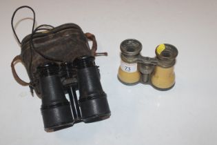 Two pairs of opera glasses and a bag of wrist watches to include Stirling and Ingersoll examples