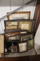 A large collection of various framed and glazed pr