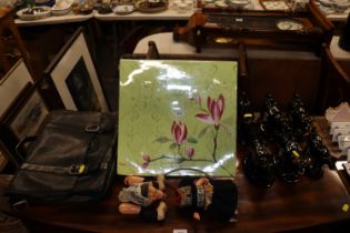 A Smith & Canovar leather satchel; and a souvenir