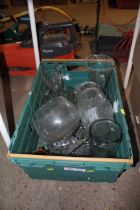 A box containing various glassware etc