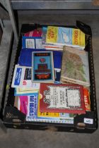 A box containing Ordnance Survey and other maps