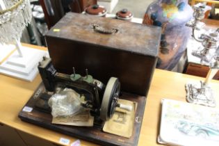 A Lockstitch sewing machine with fitted case