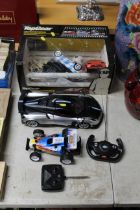 A TopGear RC car football with two other RC cars a