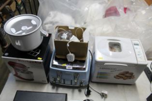 A Kitchen Aid ice cream maker, a DeLonghi four sli