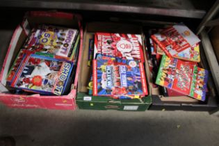 Three boxes of football related annuals