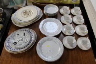 A collection of Crown Ming "Rose Point" dinnerware