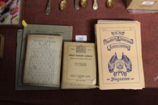 A collection of World War related ephemera including trench maps, ration book etc