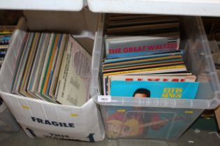 Two boxes of records