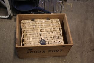 A wooden advertising crate for Porto Souza, a wick