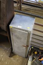 A small metal gun cabinet