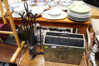 A brass embossed paper rack decorated with interio