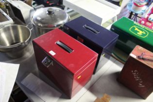 Two metal filing cases