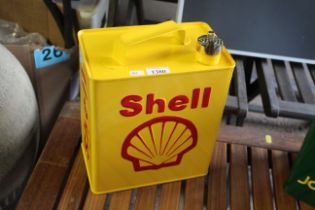 A Shell two gallon fuel can (215)