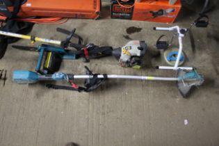 A Makita DUR189 electric strimmer lacking battery