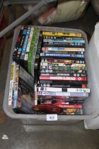 A box of DVDs