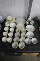 A collection of Japanese eggshell teaware, glass t