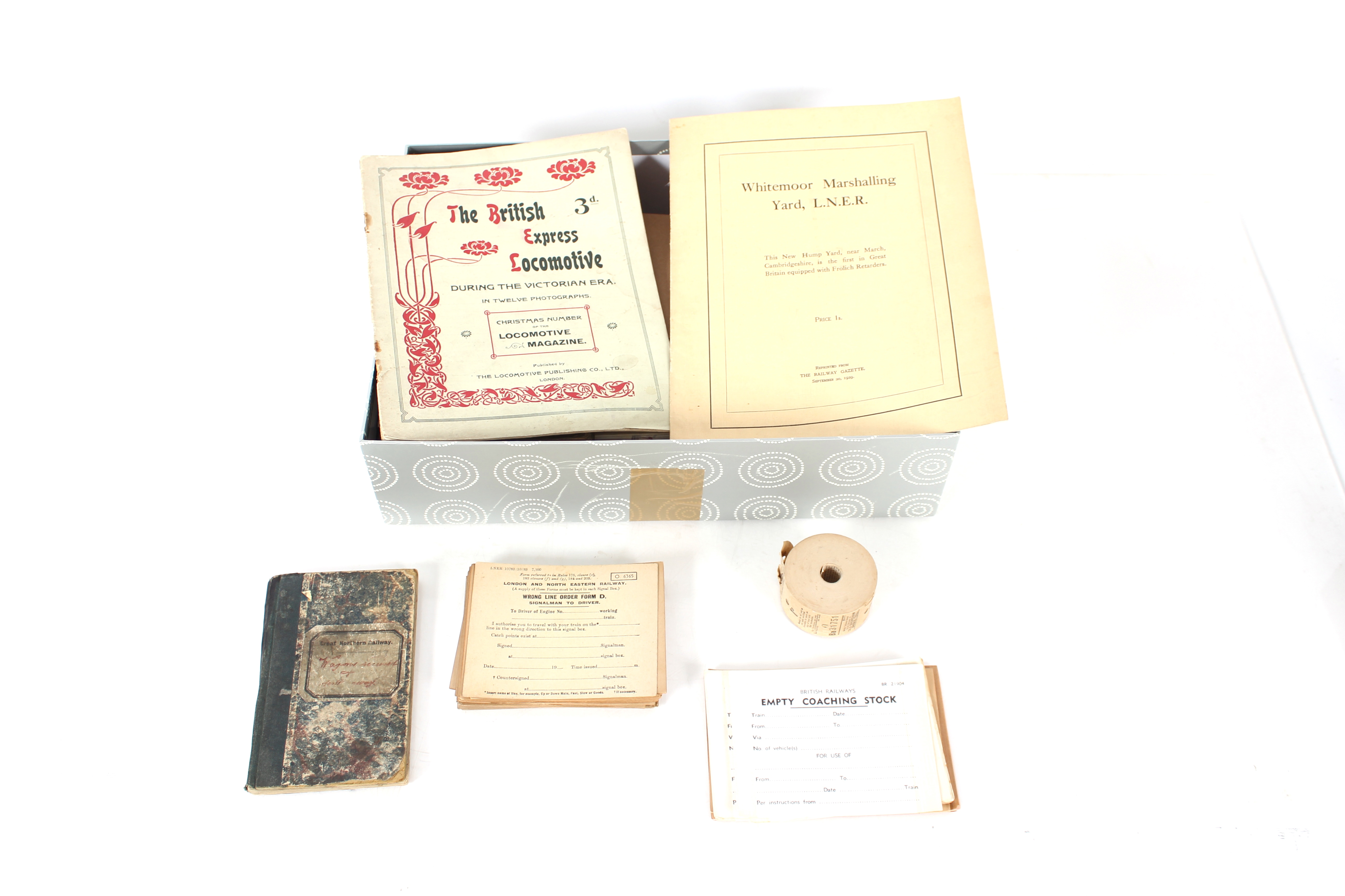 A collection of railway ephemera including tickets