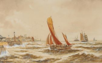 T. Mortimer, British, late 19th / early 20th Century watercolour study of vessels coming into a