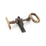 A brass and iron GER carriage handle by Hobbs, Har