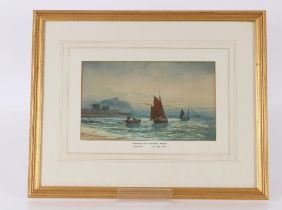 T. Mortimer, British, late 19th / early 20th Century shipping off St Michaels Mount, signed