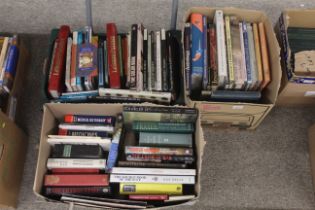 Three boxes of various hardback books including Hi