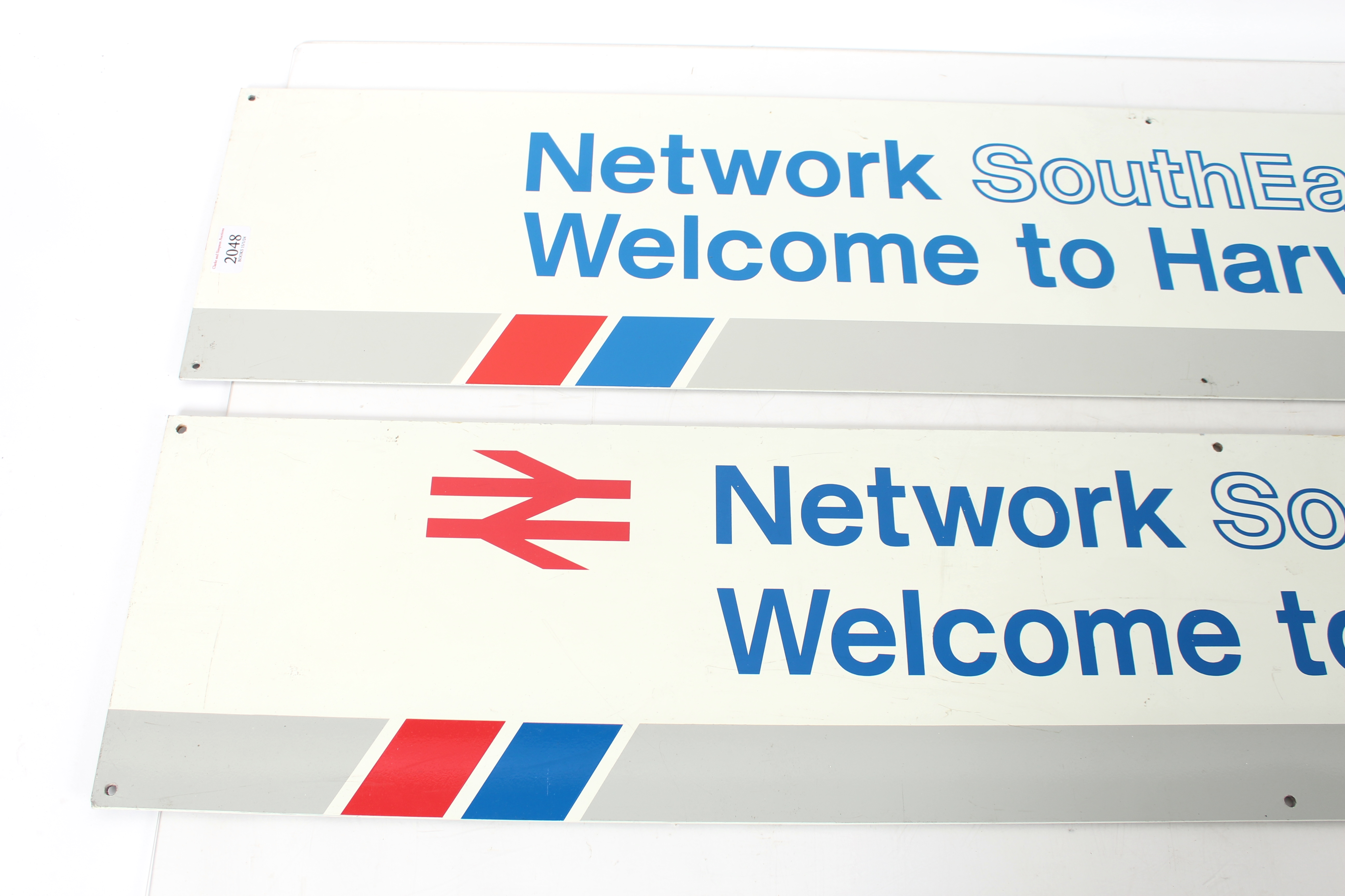 Two enamel Network South East signs for "Harwich T - Image 2 of 5