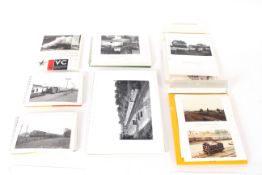 A collection of various railway photographs, some