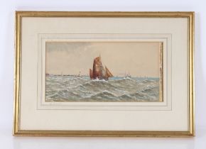W. Adams, watercolour study "Off Yarmouth", 18cm x