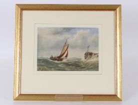 19th century school, watercolour study fishing ves