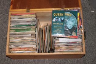 A large collection of 45rpm records and 7" singles