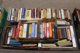 Five boxes of miscellaneous books to include ficti