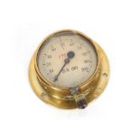 A B.R.(M) steam gauge, brass cased