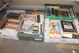 Four boxes of miscellaneous books to include ficti