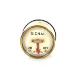 A brass cased signal "On / Off" gauge