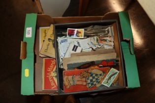 A box of various collector's cards etc.