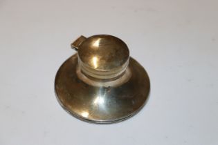 A small silver capstan inkwell, Birmingham 1908, a