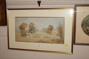 19th Century school, watercolour study of country