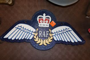 A reproduction RAF plaque