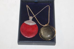 A sterling silver coral necklace and sterling silv