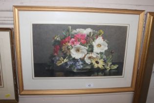 20th Century school, watercolour study of flowers