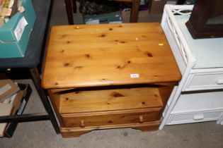 A pine stand fitted single drawer