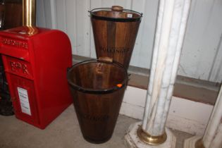 A pair of wooden Champagne buckets