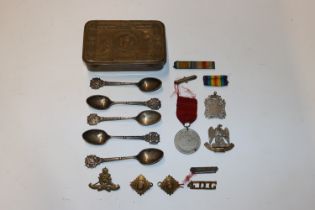 A brass Gifts To The Troops tin and contents to in