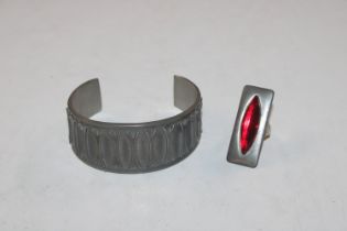 Mylios Vrodrene, Norway, pewter bangle and a Danis