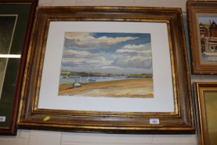 20th Century school, oil on canvas estuary scene